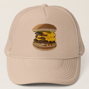 三重のチーズバーガーのトラック運転手の帽子 キャップ
