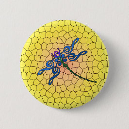 三重の多彩なピンのトンボ 缶バッジ