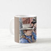 三重の引くことのコーヒー・マグ コーヒーマグカップ (正面左)