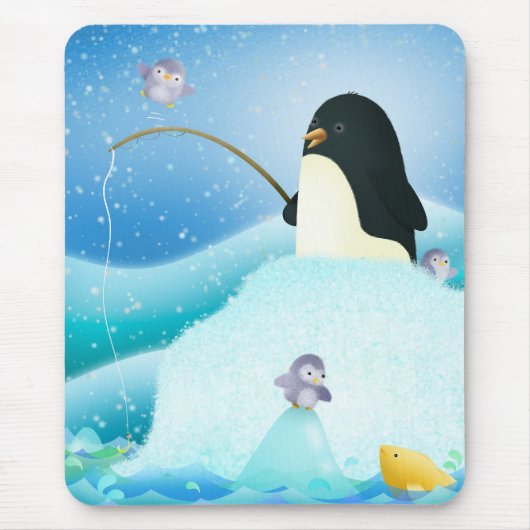 三重の悩みのペンギン-マウスのマット マウスパッド (正面)