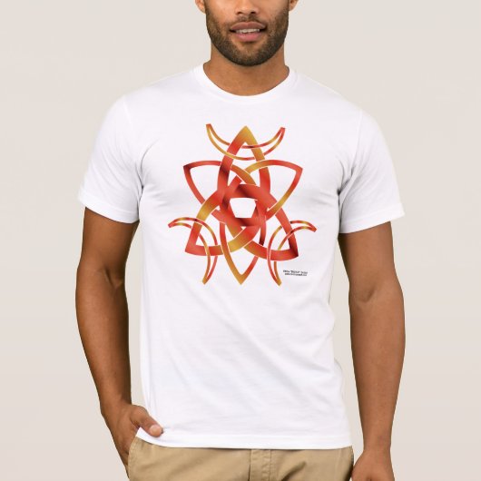三重の月の結び目の人のTシャツ Tシャツ (正面)