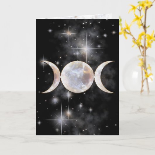 三重の月のMoonstone カード (黄色い花)