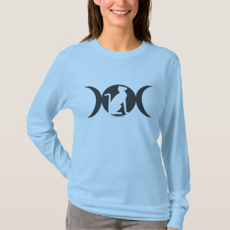 三重の月猫長袖T Tシャツ