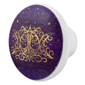 三重の月-三重の女神金ゴールドと紫 セラミックノブ (右)