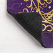 三重の月-三重の女神金ゴールドと紫 マウスパッド (コーナー)