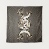 三重の月-女神-黄金の花 タペストリー (正面(横))