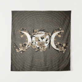 三重の月-女神-黄金の花 タペストリー