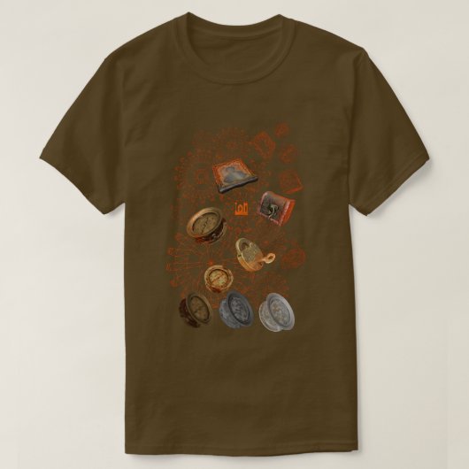 三重の網3DはSteampunkの物1の側面をスキャンしました Tシャツ (デザイン正面)