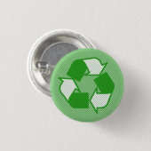 三重の緑のハーフトーンのリサイクルのロゴ 缶バッジ (正面&裏面)