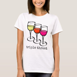三重の脅威のワイングラス Tシャツ