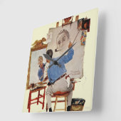 三重の自画像 スクエア壁時計 (傾斜)