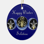 三重の螺線形の月の月の木のオーナメントの円 セラミックオーナメント (左)