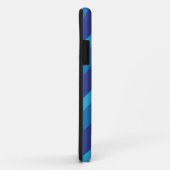 三重の青いシェブロンL Caslonの銀製のモノグラム Case-Mate iPhoneケース (裏面/右)