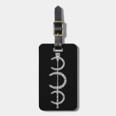 三重の馬の靴の荷物のラベルの黒 ラゲッジタグ (正面縦)