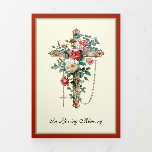 三重カトリック十字念珠葬祭記念碑 三つ折りカード (カバー)