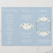 三重ダスティブルーフローラ結婚式プログラムフライヤー チラシ (正面)