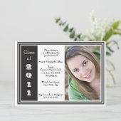 三重フレームの卒業(白黒) 招待状 (スタンド正面)