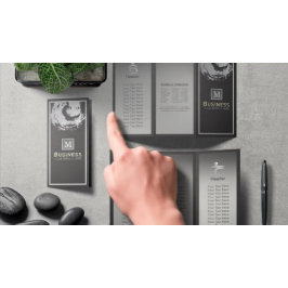 三重ヨガスタジオパンフレットブラック&シルバーZEN チラシ