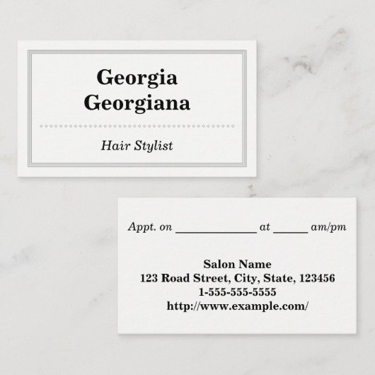 、三重ラインのボーダーとエレガント及び専門 予約カード (正面/裏面)