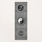 三重六角マンダラスOMシンボル陰陽ナマステ ヨガマット (正面)