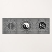 三重六角マンダラスOMシンボル陰陽ナマステ ヨガマット (正面(横))