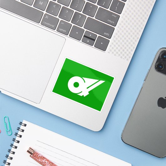 三重県国旗 シール (ノートパソコンとiPhone)