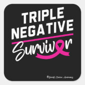 三重陰性生存乳がん認識度 スクエアシール (正面)