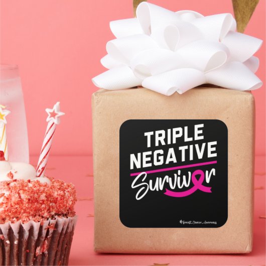 三重陰性生存乳がん認識度 スクエアシール (パーティー)