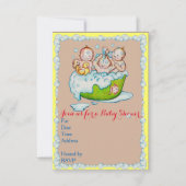 三重項のためのベビーシャワーの招待 招待状 (正面)