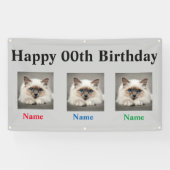 三重項のための誕生日の旗 横断幕 (横)