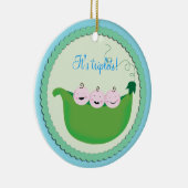 三重項の男の子の「スイートピー」のベビーシャワーのオーナメント セラミックオーナメント (右)