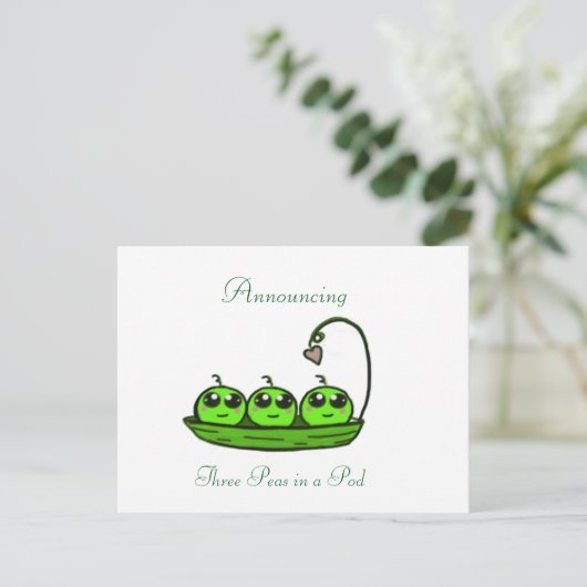 三重項誕生の発表 案内ポストカード (スタンド正面)