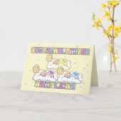 三重項、三重項のお祝いの誕生- Thre カード (黄色い花)