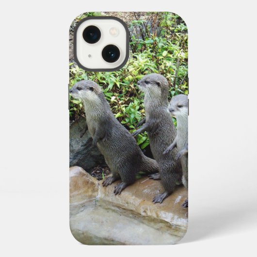 **『三銃士たち：小さな灰色のカワウソの三尾 iPhoneケース (裏面)