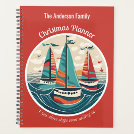 「三隻の船のクリスマス」セーリング・ボート柄 クリスマスグッズ プランナー手帳