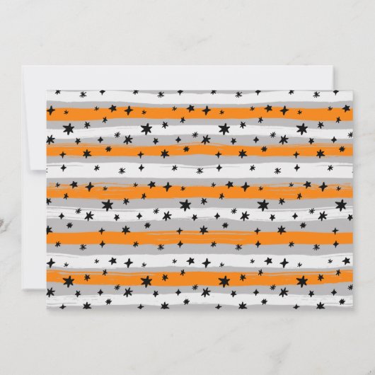 三霊!ハロウィーン3回目の誕生日の写真 招待状 (裏面)