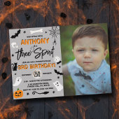 三霊！ハロウィーン3回目の誕生日の写真 招待状