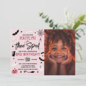 三霊！Girls Halloween 3rd Birthday写真 招待状 (スタンド正面)