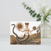 三面のマーマン 中世のシンボル ポストカード (スタンド正面)