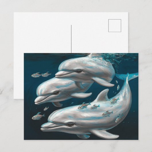 三頭のイルカ ポストカード (正面/裏面)