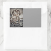 三頭の化け物 長方形シール (バッグ)