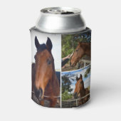 三頭の茶色の馬 缶クーラー (缶裏面)