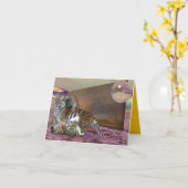 三頭の虎 カード (黄色い花)