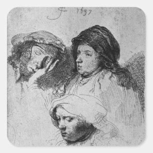 三頭の雌で一眠、1637年 スクエアシール