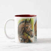 三頭立ての馬 ツートーンマグカップ (左)