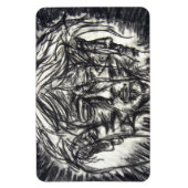 三顔金属病木炭スケッチ マグネット (縦)