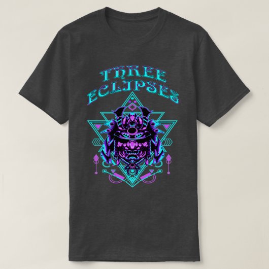 三食日本のサイボーグサムライデーモンオニM Tシャツ (デザイン正面)
