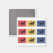 三馬乗り マグネット (正面/裏面)