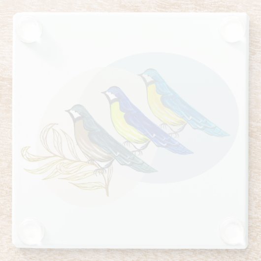 三鳥 ガラスコースター (裏面)