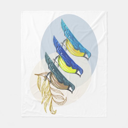 三鳥 フリースブランケット (正面)